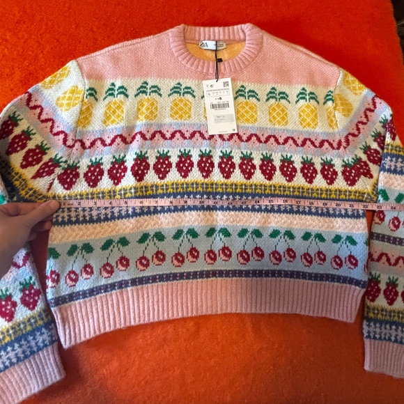 Zara fruit jacquard sweater NWT - Picture 10 of 12